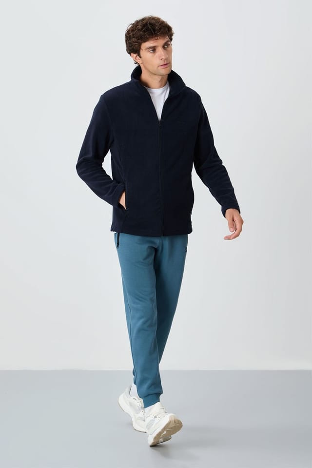 Tommy Life Tommy Life Men's Plush Zip-Front Sweatshirt in Navy - 3