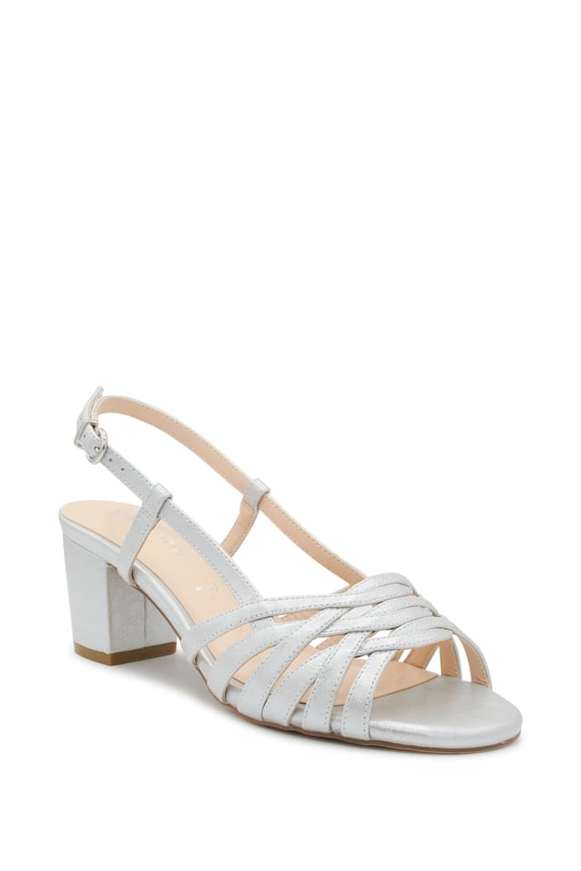 Paradox London Paradox London Women's 'Nicolette' Wide Fit Block Heel Sandal in Silver - 2