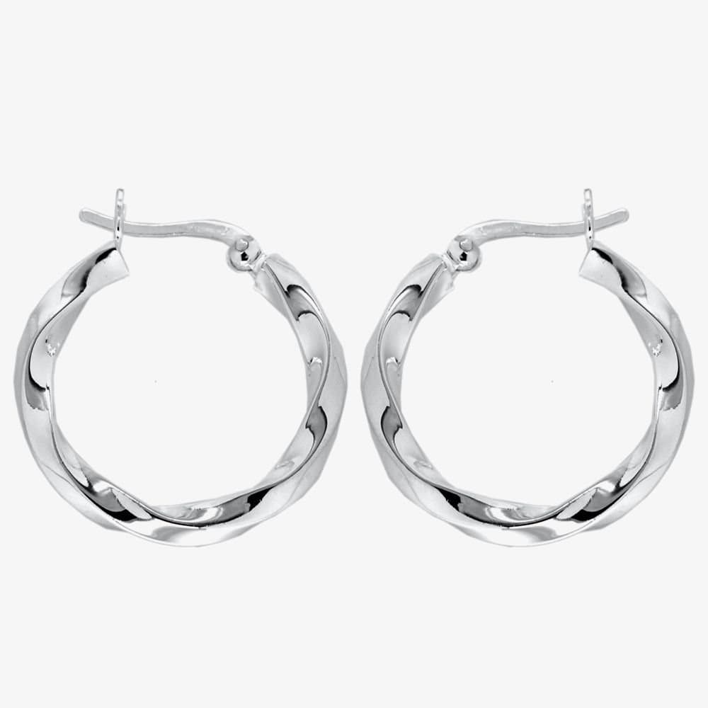 T.H.Baker T.H.Baker Women's Sterling Silver Twist Creole Earrings 8.53.4259