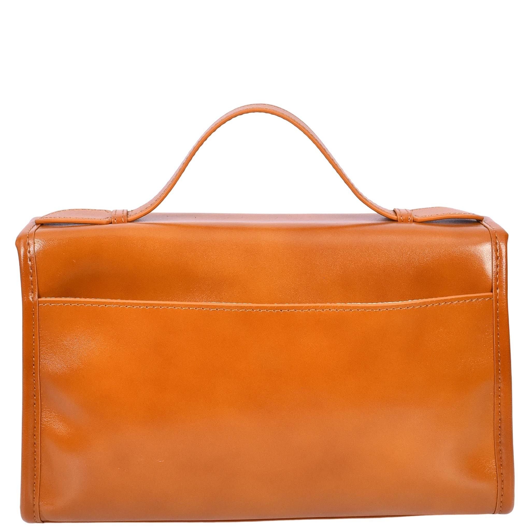 House of Leather House of Leather Women's Womens Real Leather Handbag Small Cross Body Shoulder Bag Havana Red in Light Tan - 2