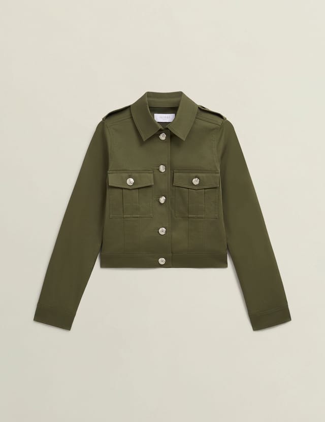Hobbs London Hobbs London Women's Kathie Military Cropped Jacket in Olive - 2