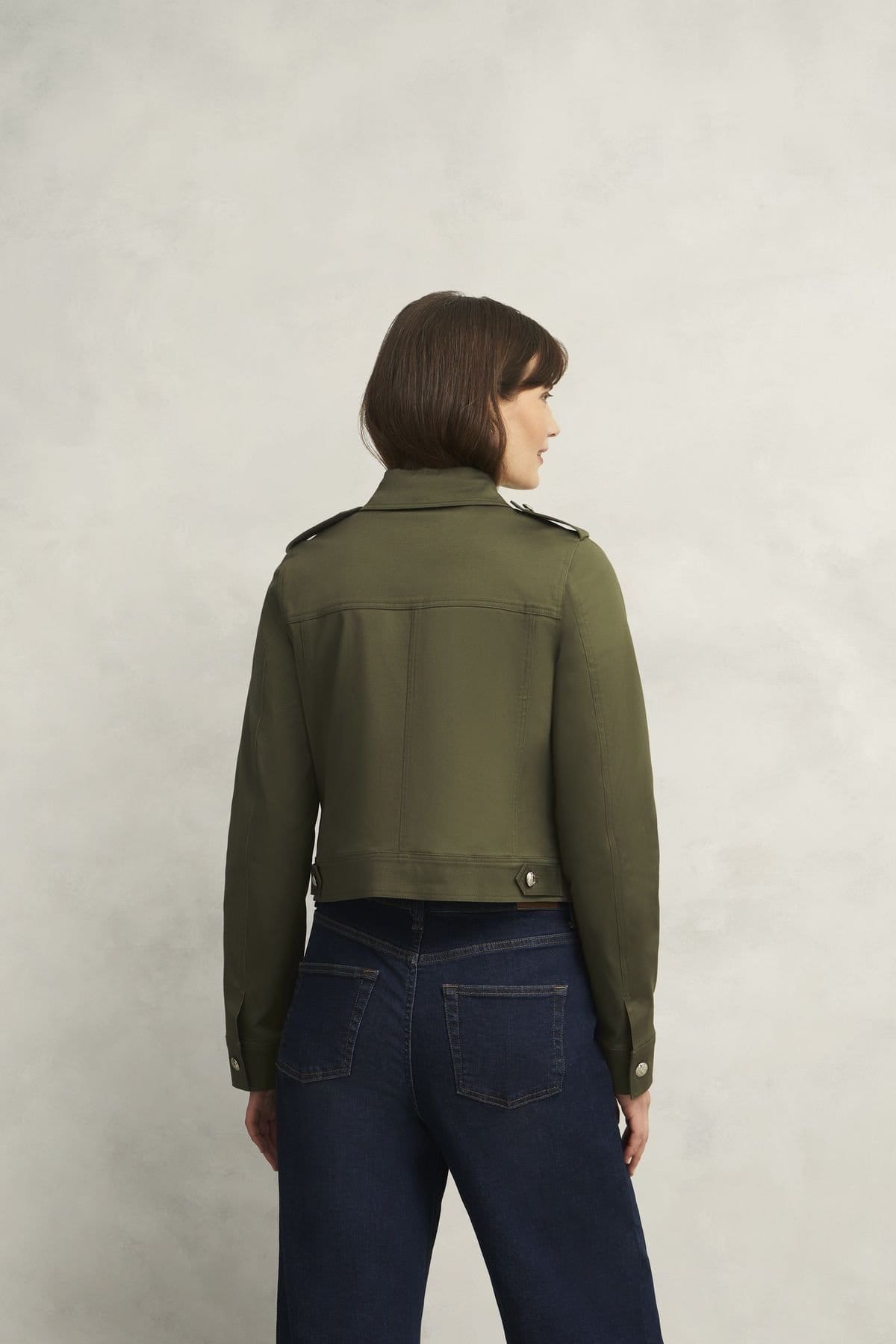 Hobbs London Hobbs London Women's Kathie Military Cropped Jacket in Olive - 4