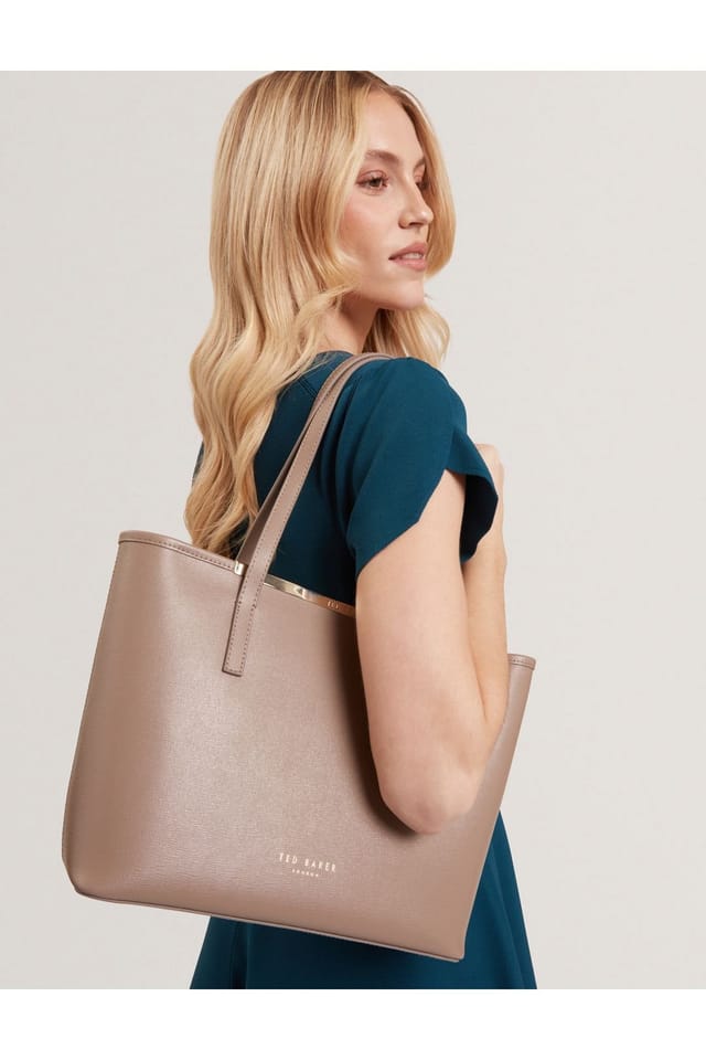Ted Baker Ted Baker Women's HAYLEYZ Saffiano Leather Small Shopper Bag Taupe - 3