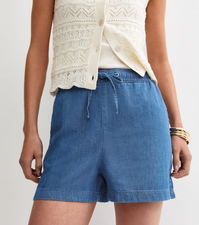 New Look Women's Tall Dark Blue Pull On Denim Shorts New Look - 2
