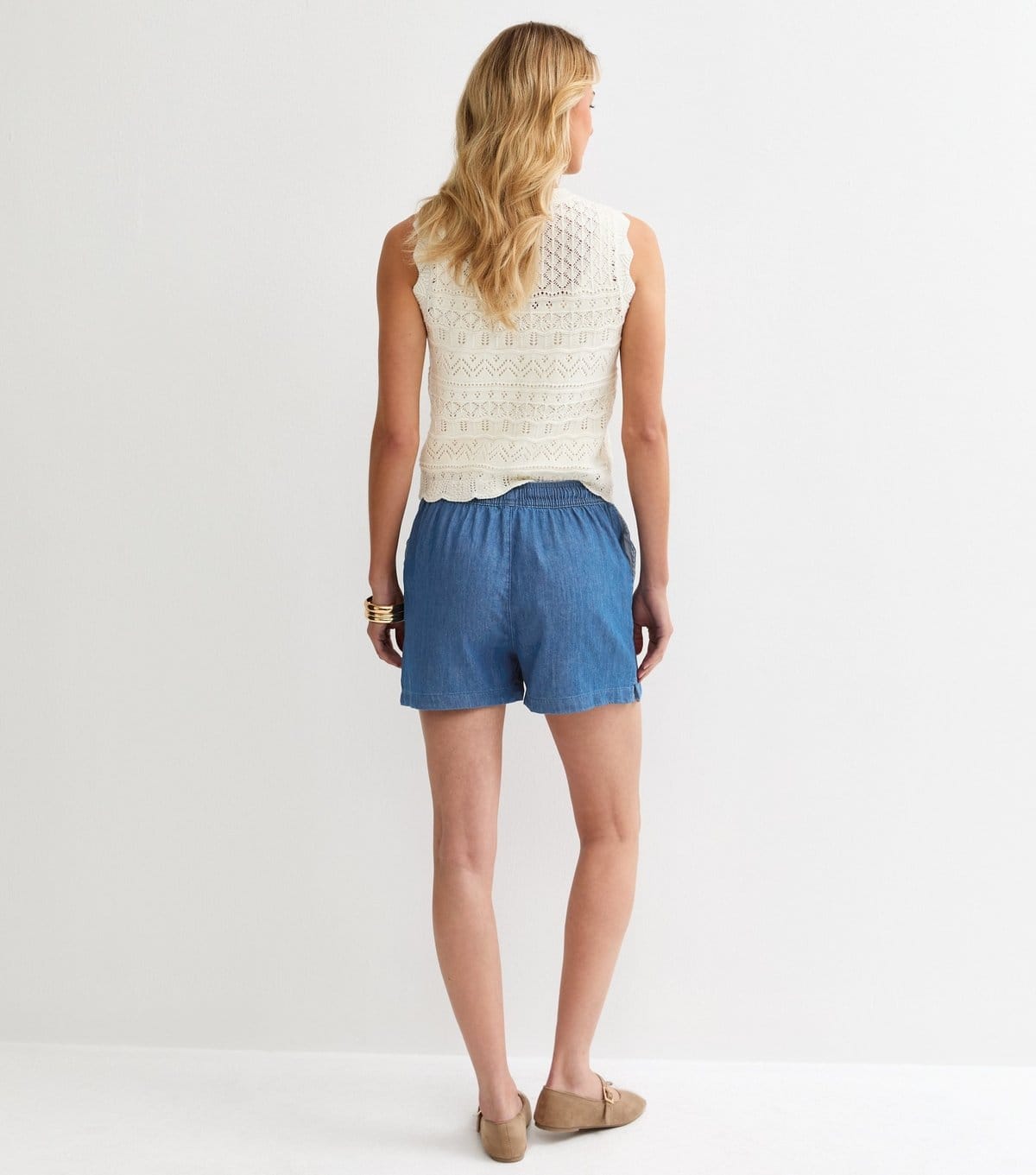 New Look Women's Tall Dark Blue Pull On Denim Shorts New Look - 4