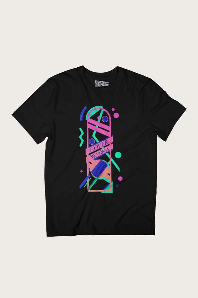 Back To The Future Back To The Future Men's Hoverboard Vaporwave T-Shirt in Black - 2