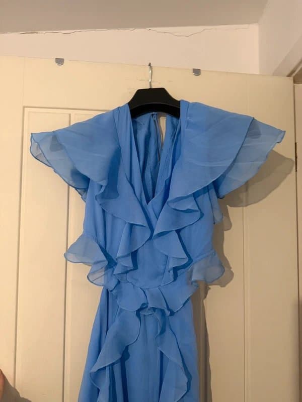 ASOS ASOS Blue Chiffon Ruffle Dress