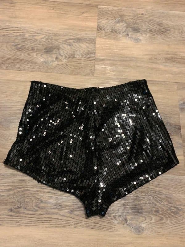 ASOS ASOS black sequin festival rave hot pants shorts Size UK 8