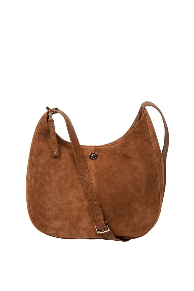 Pure Luxuries London Pure Luxuries London Women's 'Nell' Suede & Leather Shoulder Bag in Tan - 2