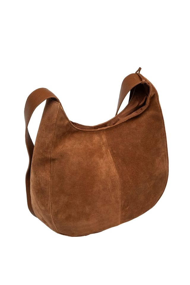 Pure Luxuries London Pure Luxuries London Women's 'Nell' Suede & Leather Shoulder Bag in Tan - 3