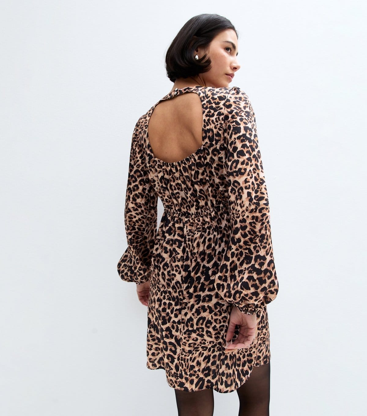 New Look Women's Brown Leopard Print Satin Mini Dress New Look - 4