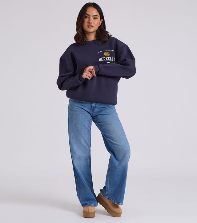 Urban Bliss Women's Navy Berkeley Print Oversized Sweatshirt Urban Bliss New Look - 3