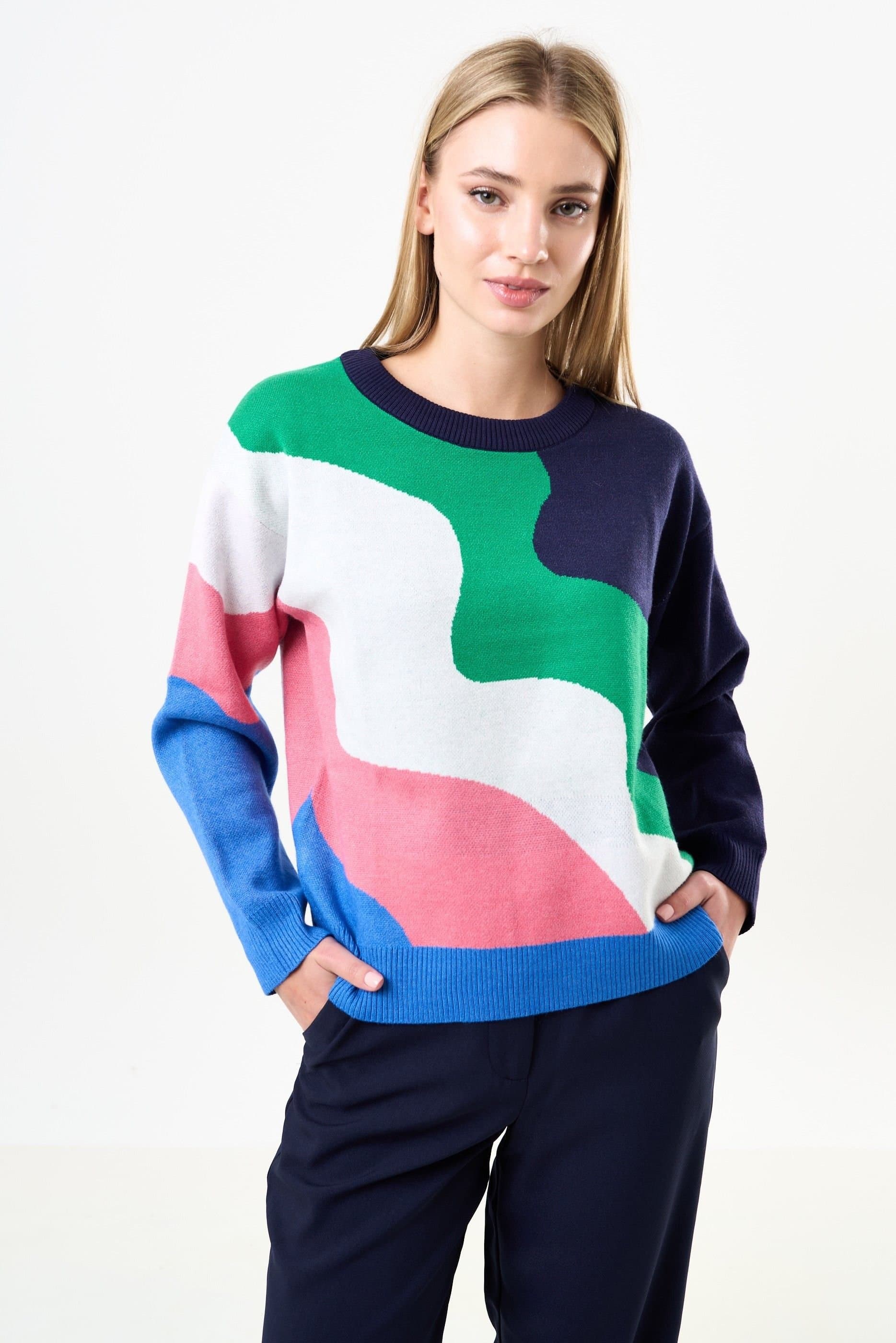 Louche Louche Women's Abra Squiggle Engineered Jacquard Jumper
