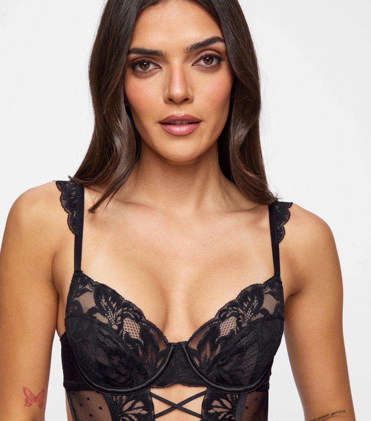 Ann Summers Women's Black Lace Cut Out Bodysuit Ann Summers New Look - 3