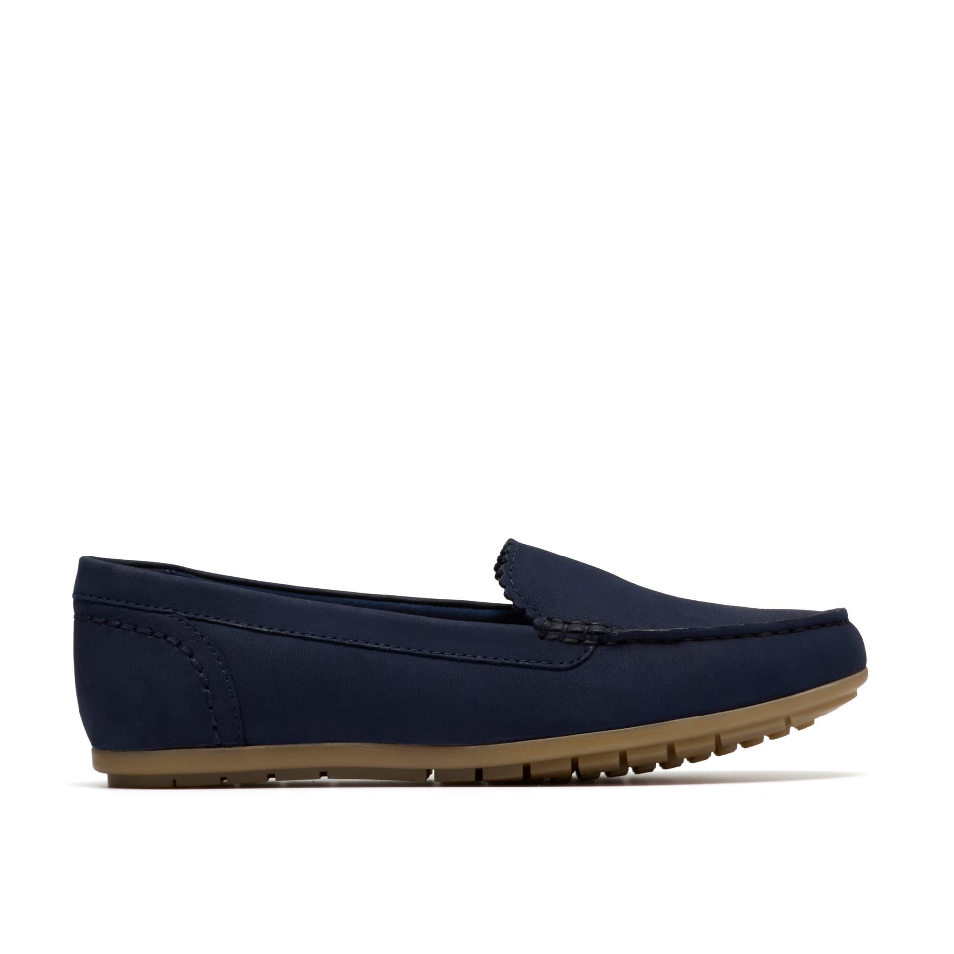 Clarks Clarks Women's Elliotte Step Navy Nubuck Loafers, Slip Ons, Moccasins in Blue