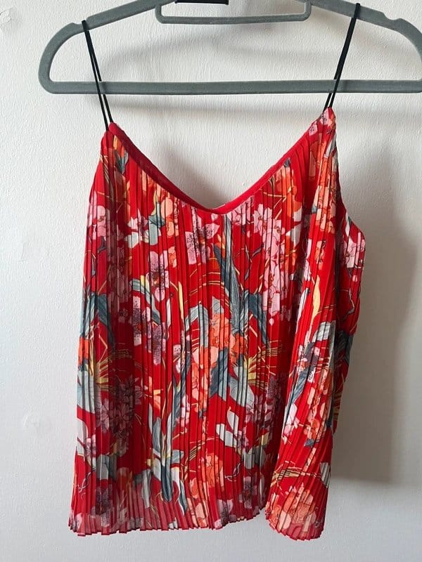 New Look Red Plisse Camisole