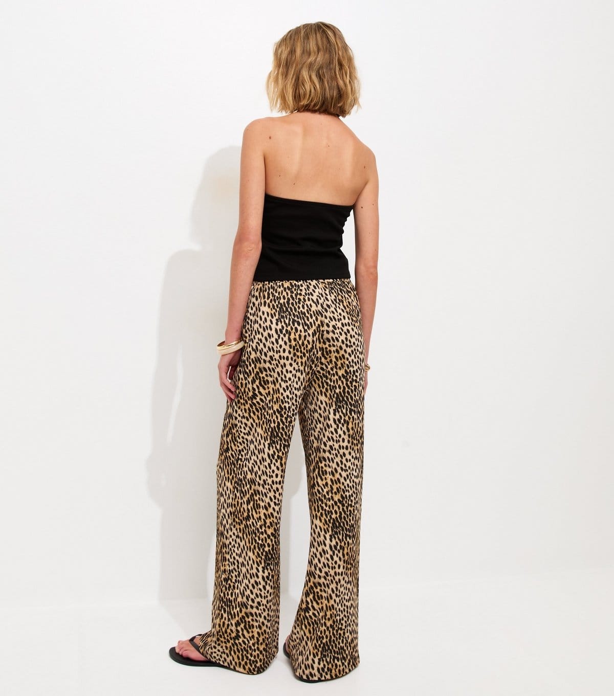 New Look Women's Brown Animal Print Wide Leg Trousers New Look - 4