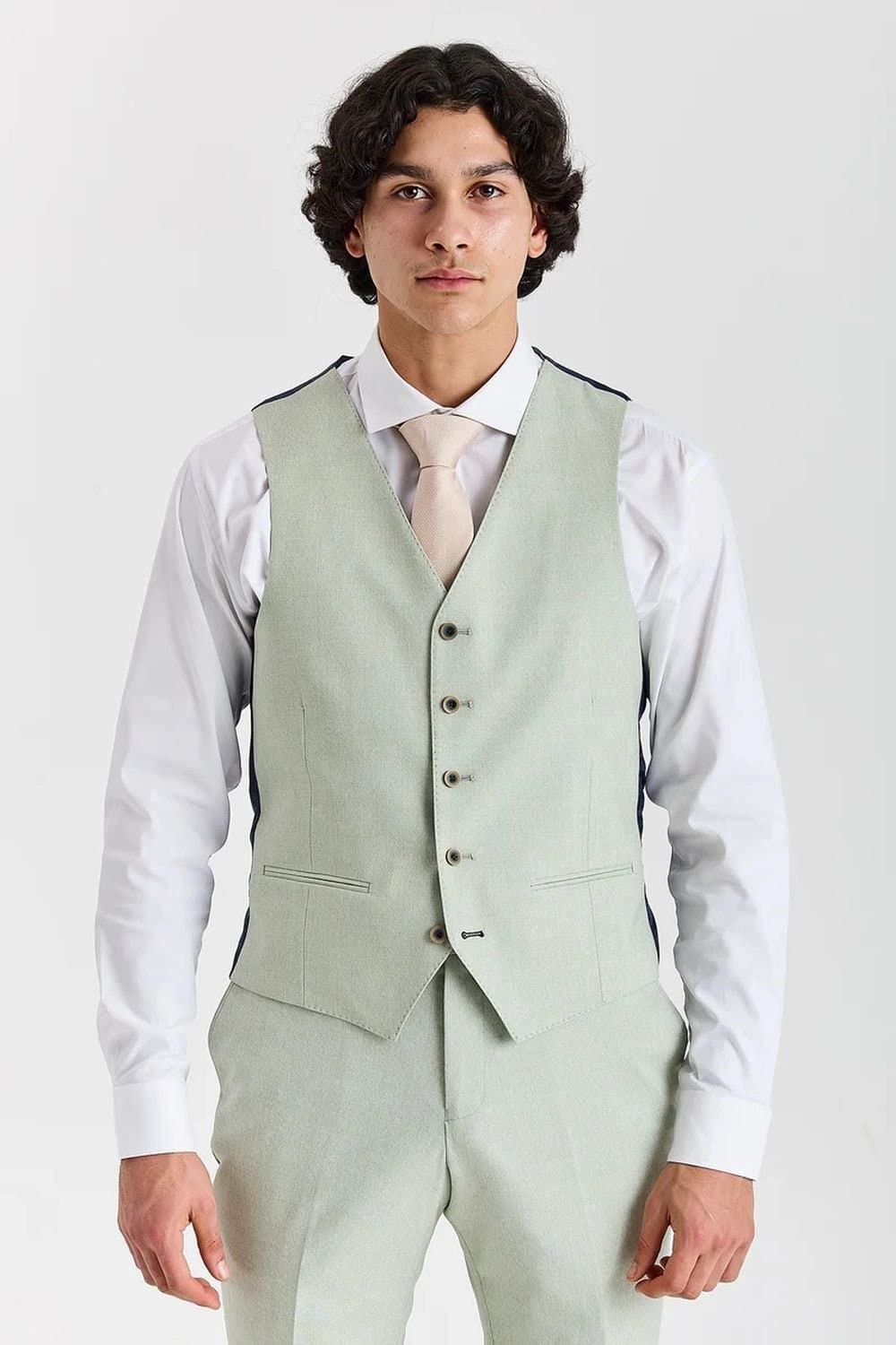 Paul Andrew Paul Andrew Men's Belmont Waistcoat Tailored Fit Summer Vest in Pale Green