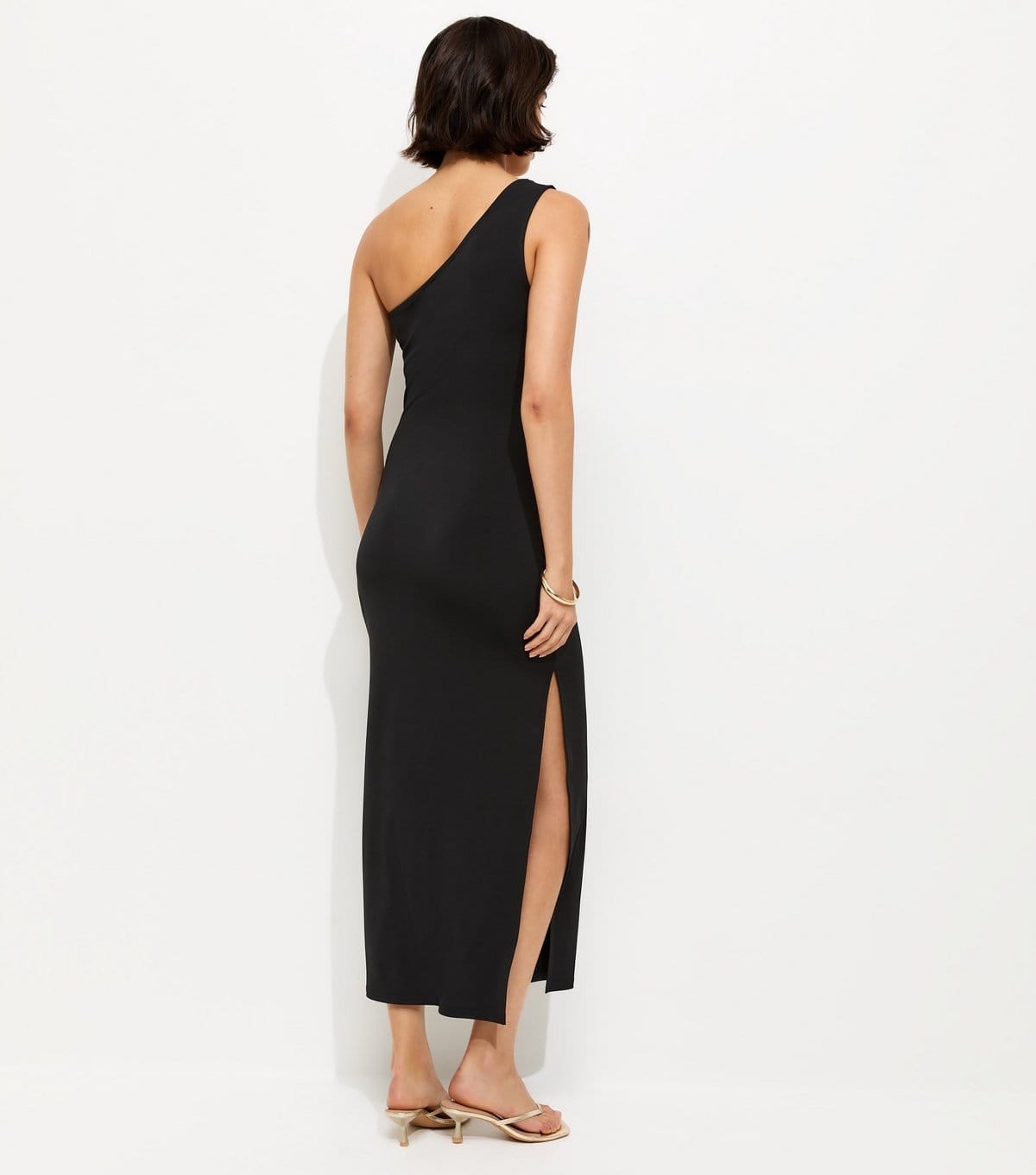 New Look Women's Black Flower Charm One Shoulder Midi Dress New Look - 4