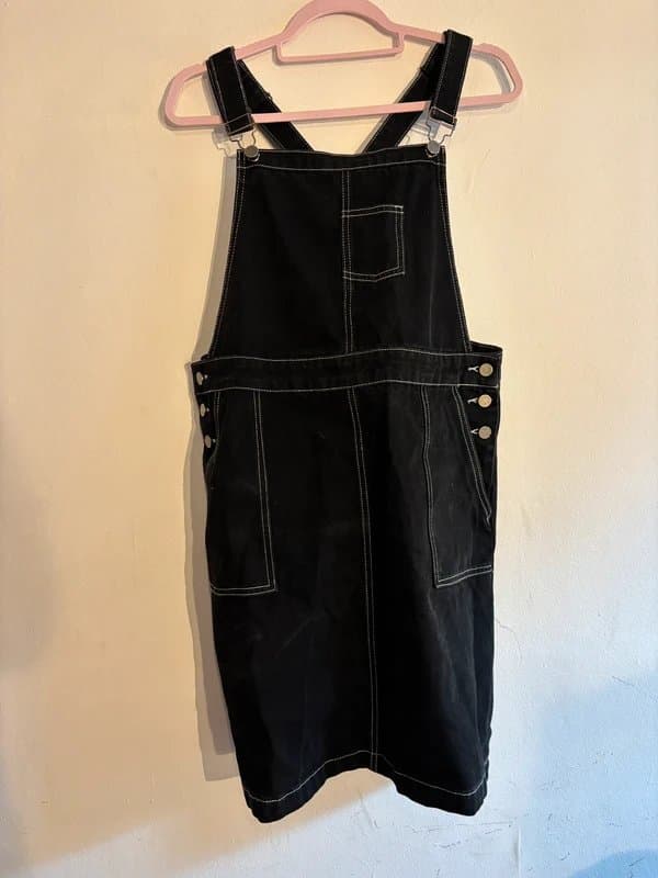 TU Black denim pinafore size 16