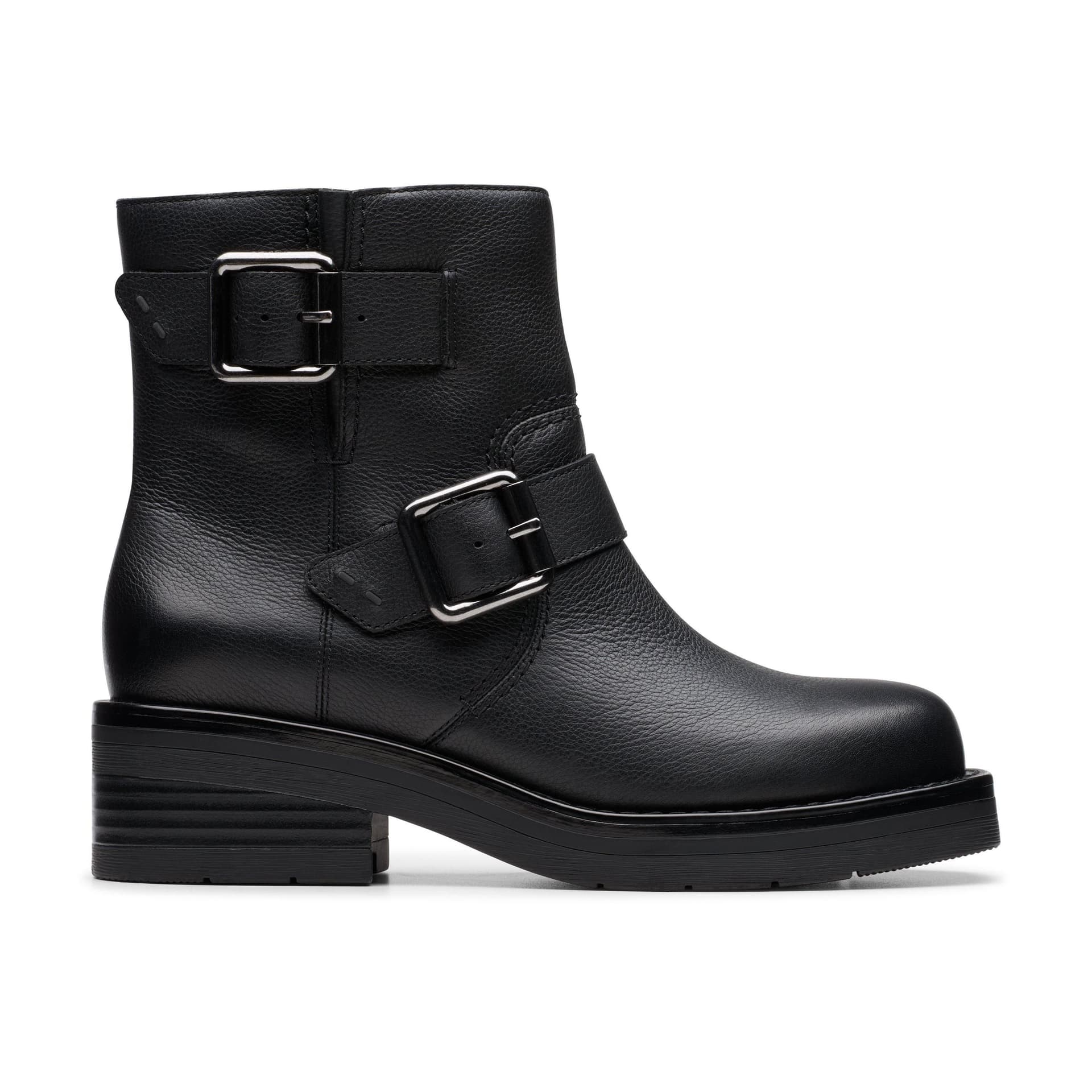 Clarks Clarks Women's Rebelle Buckle Black Leather Ankle Boots