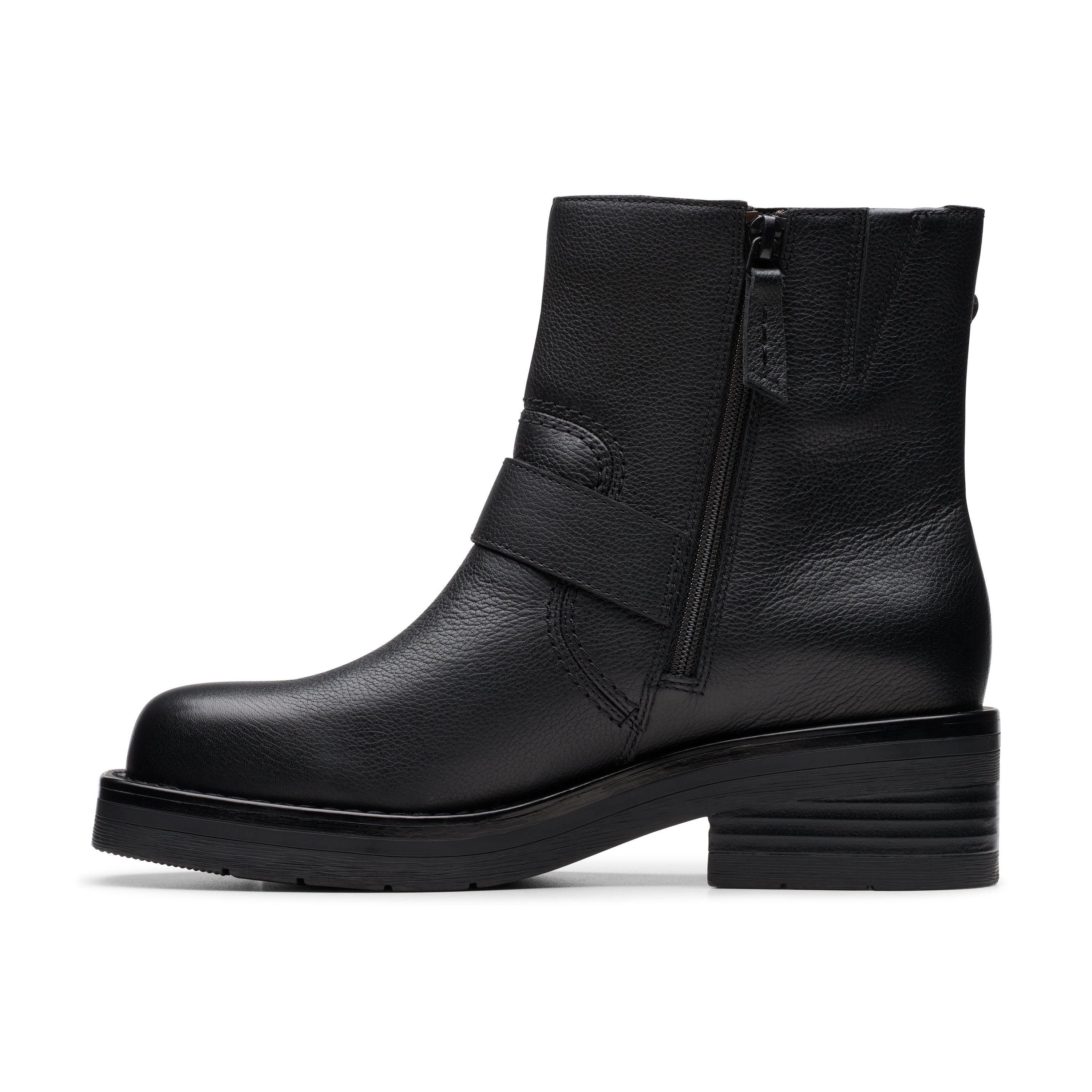 Clarks Clarks Women's Rebelle Buckle Black Leather Ankle Boots - 2