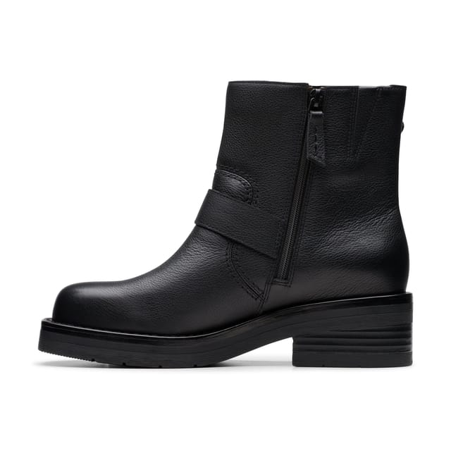 Clarks Clarks Women's Rebelle Buckle Black Leather Ankle Boots - 2