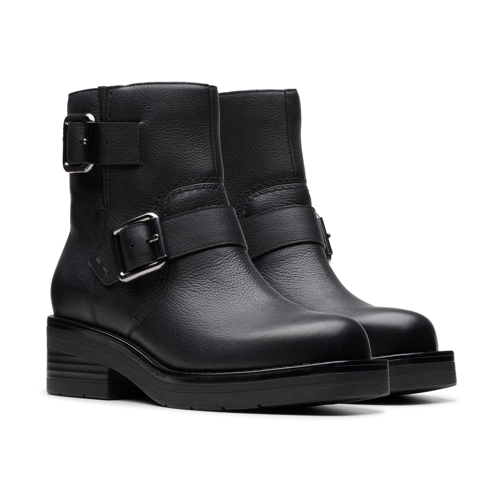 Clarks Clarks Women's Rebelle Buckle Black Leather Ankle Boots - 4