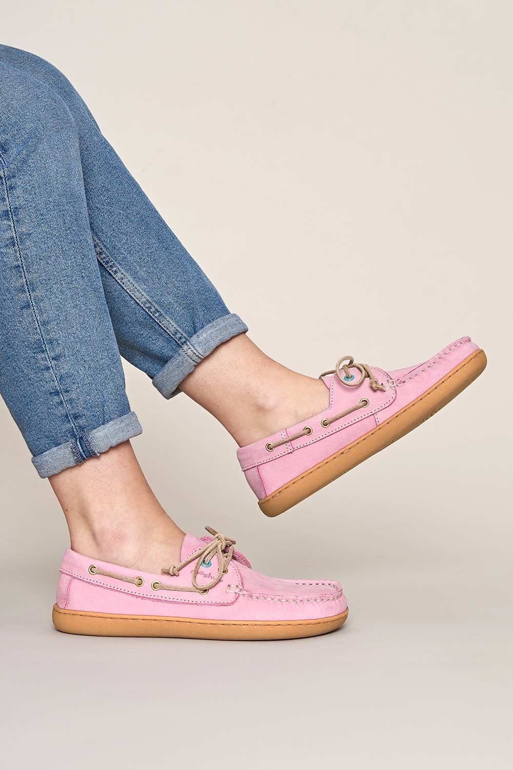 Moshulu Moshulu Women's 'Fowey' Nubuck Boat Shoes in Baby Pink