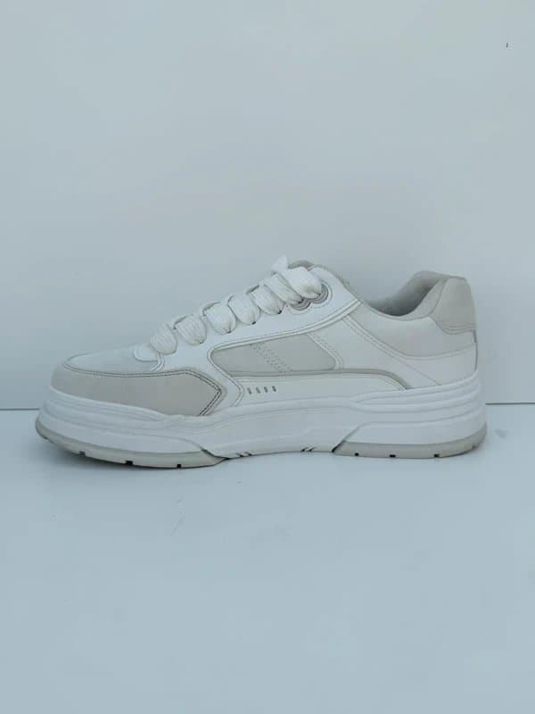 Bershka Bershka Chunky Panelled Skate Trainers - White/Grey - UK 10 / EU 44