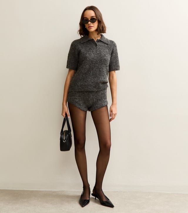 New Look Women's Mid Grey Brushed Knit Shorts New Look - 2