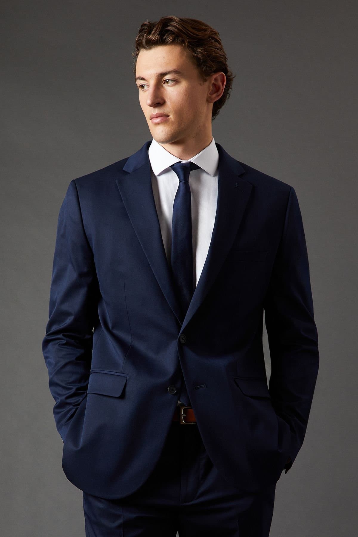 Burton Burton Men's Navy Regular Fit Suit Jacket