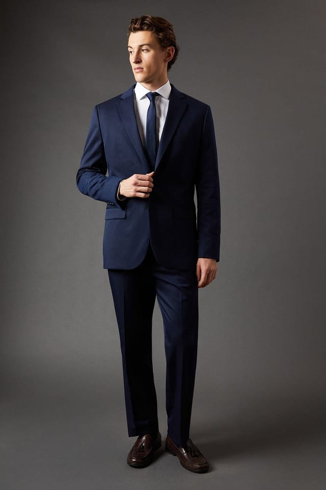 Burton Burton Men's Navy Regular Fit Suit Jacket - 2