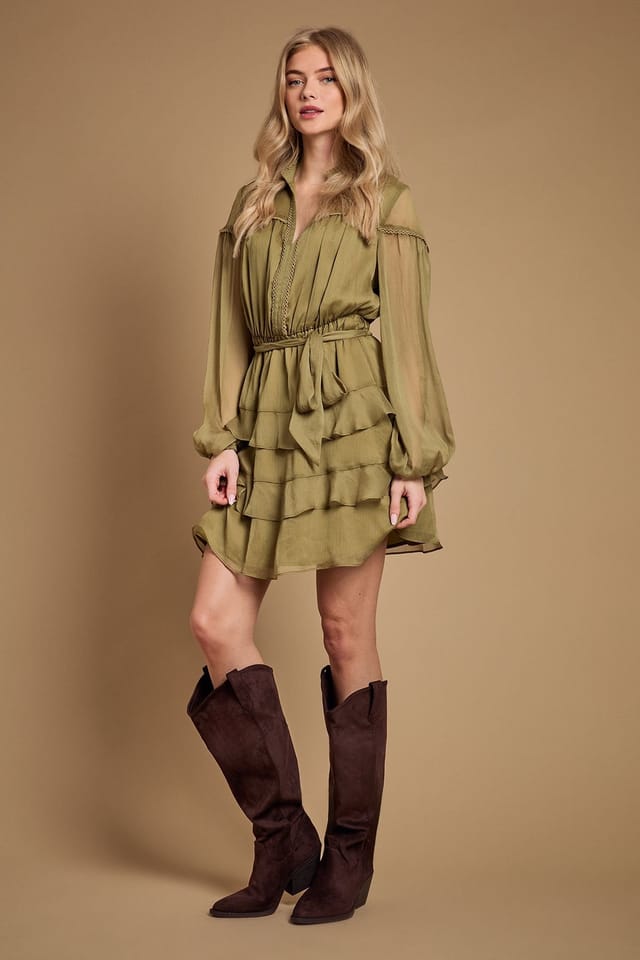 Oasis Oasis Women's Winnie Faux Suede Slouch Calf Boots in Chocolate - 2