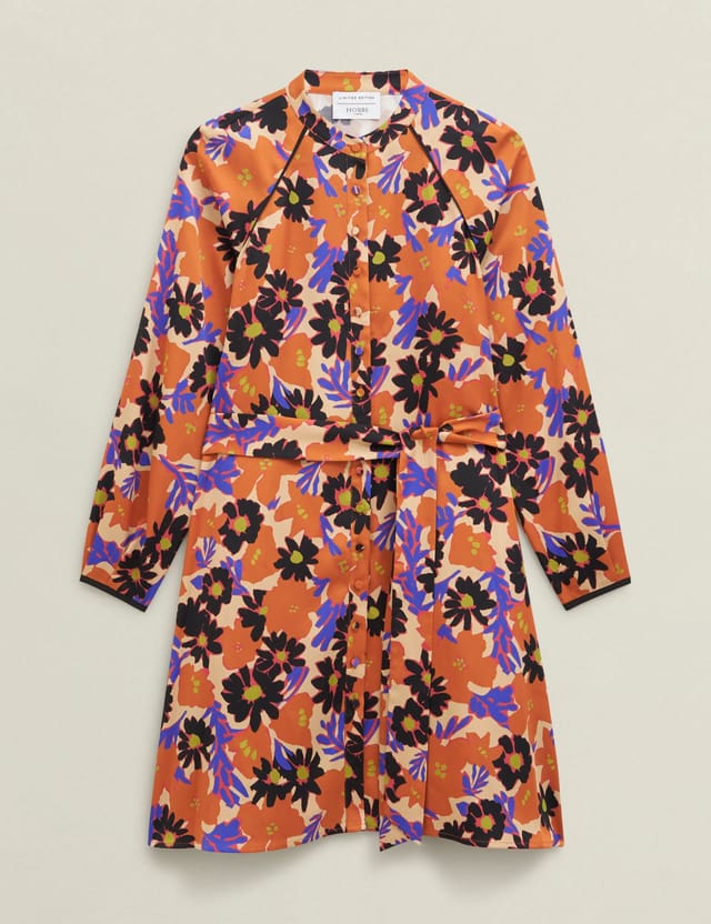 Hobbs London Hobbs London Women's Coworth Floral Belted Mini Dress in Light Brown - 2