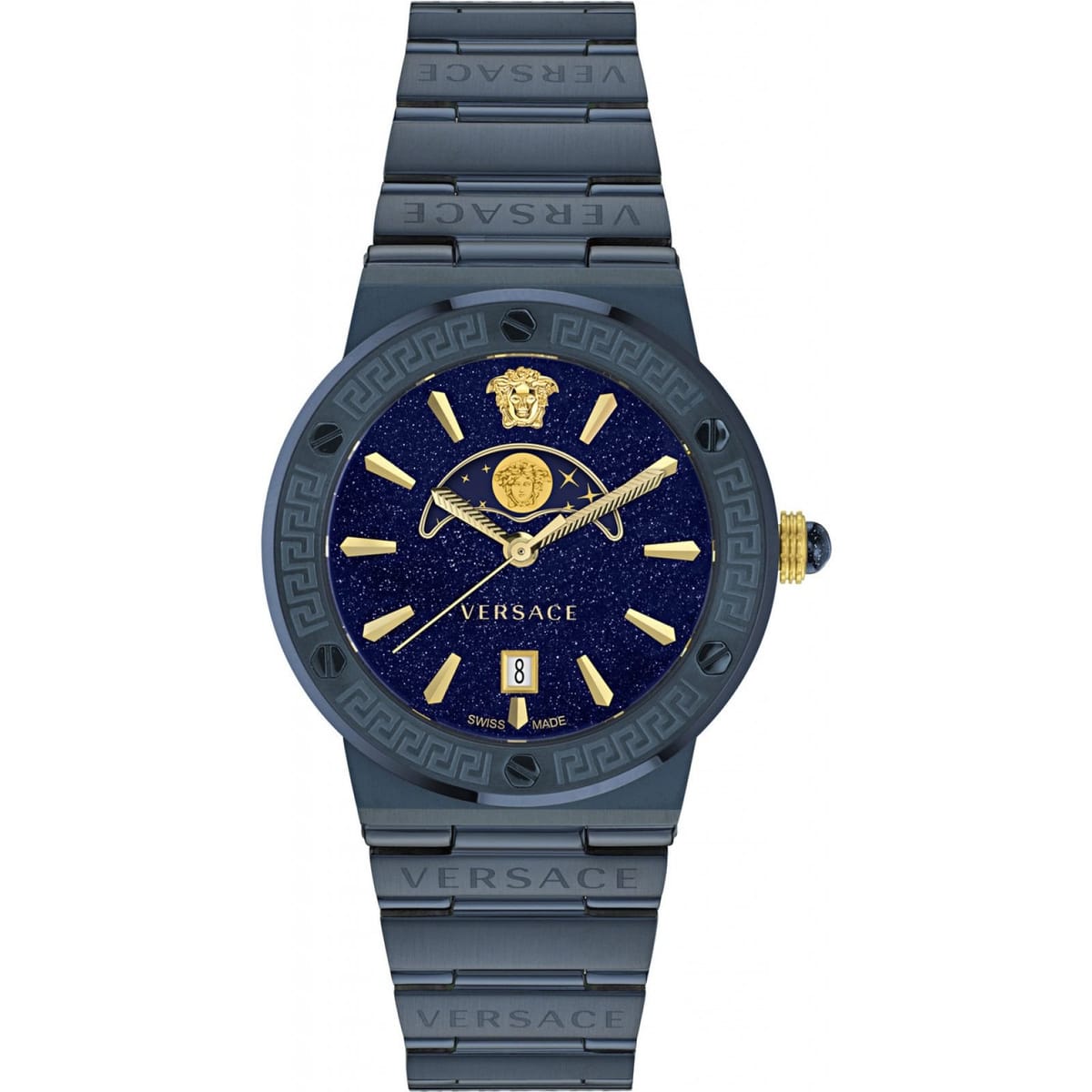 Versace Versace Men's VE7G00423 Greca 38mm Quartz Watch in Blue - 1