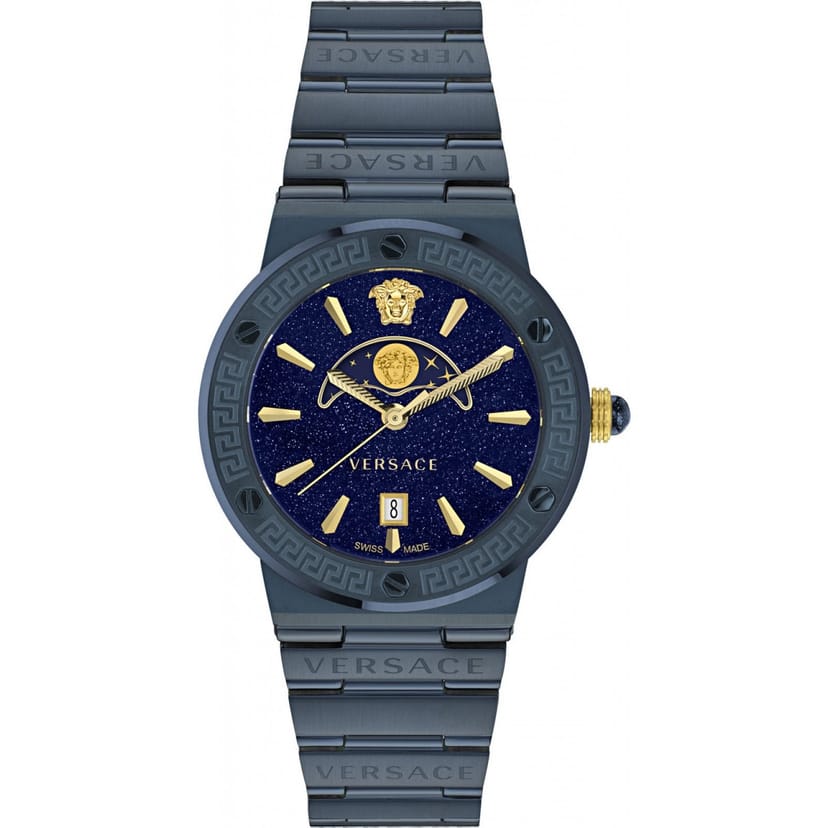 Versace Versace Men's VE7G00423 Greca 38mm Quartz Watch in Blue - 1