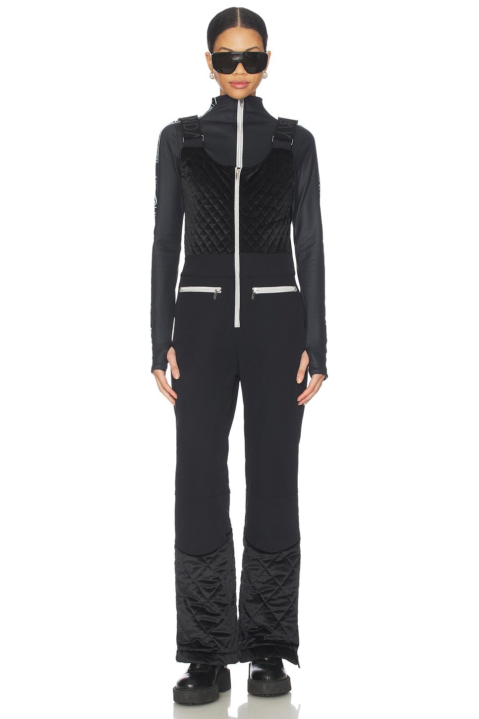 revolve Quilted Velvet Ski Overall - 1