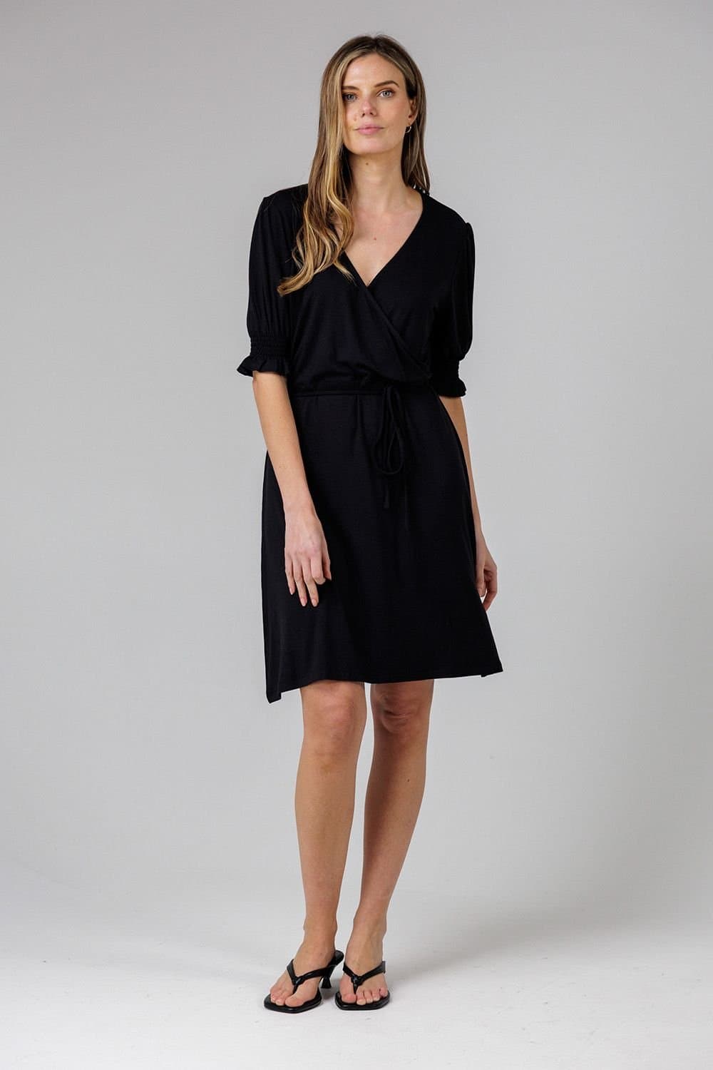 French Connection French Connection Black Wrap Midi Dress