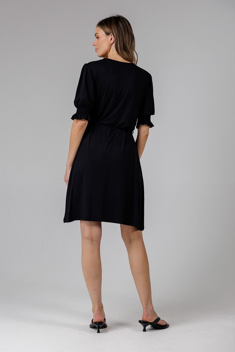 French Connection French Connection Women's V-Neck Wrap Midi Dress in Black - 2