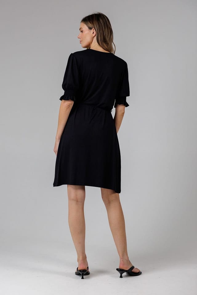 French Connection French Connection Women's V-Neck Wrap Midi Dress in Black - 2