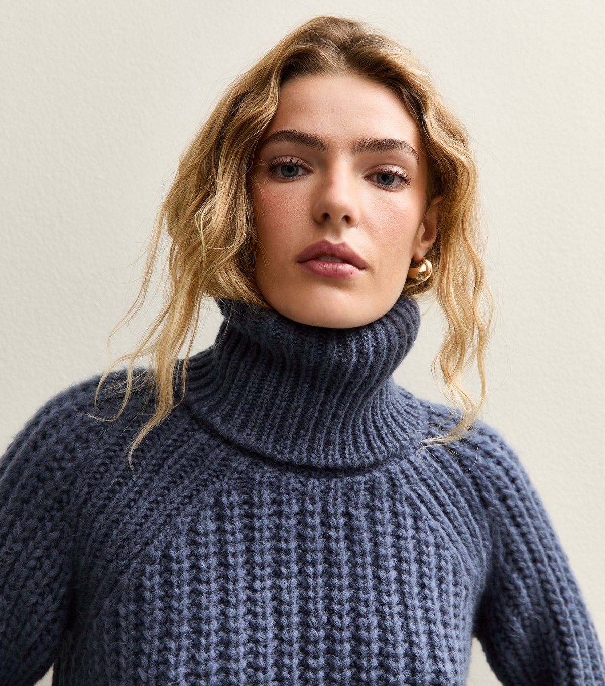 New Look Women's Blue Chunky Knit Roll Neck Jumper New Look - 3