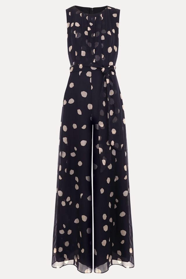 Phase Eight Phase Eight Women's Maxine Spot Tie-Waist Maxi Jumpsuit in Dark Navy - 2