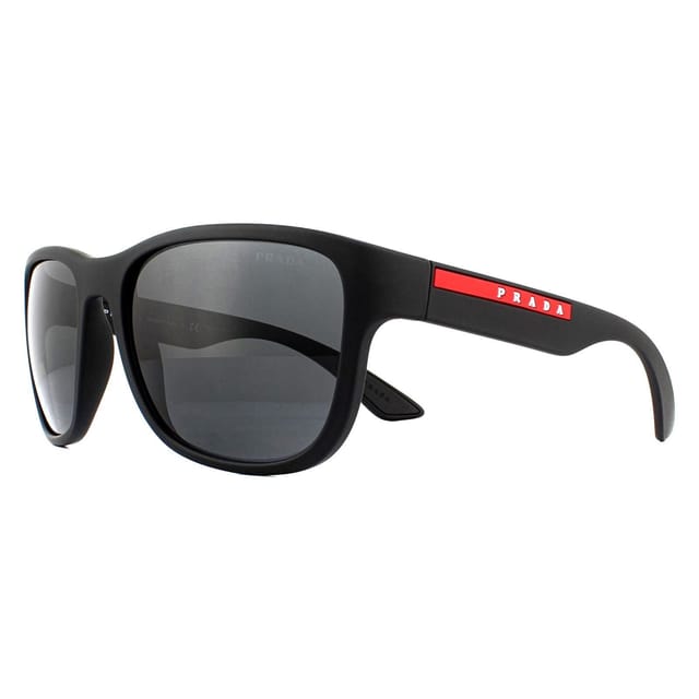 Prada Sport Prada Sport Men's Rectangle Black Rubber Grey Sunglasses - 2