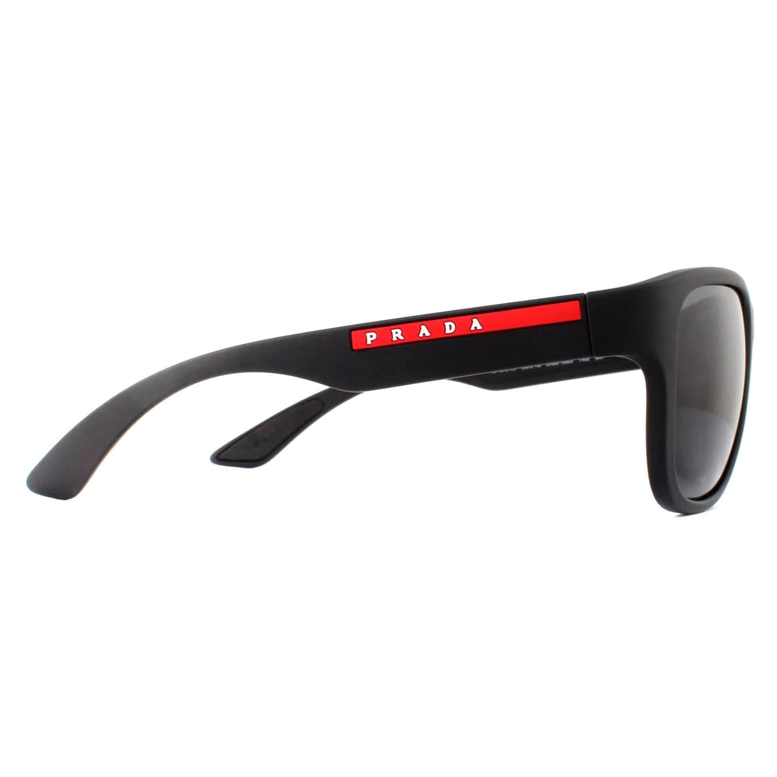 Prada Sport Prada Sport Men's Rectangle Black Rubber Grey Sunglasses - 4