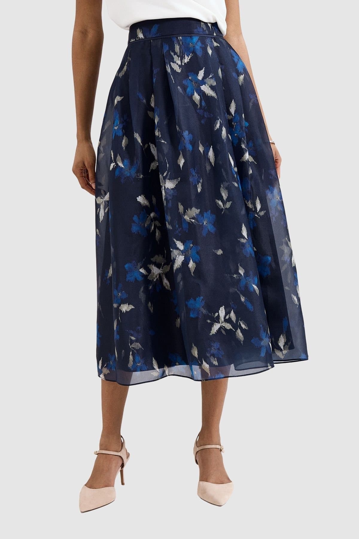 Phase Eight Phase Eight Women's Marella Floral Skirt in Dark Navy