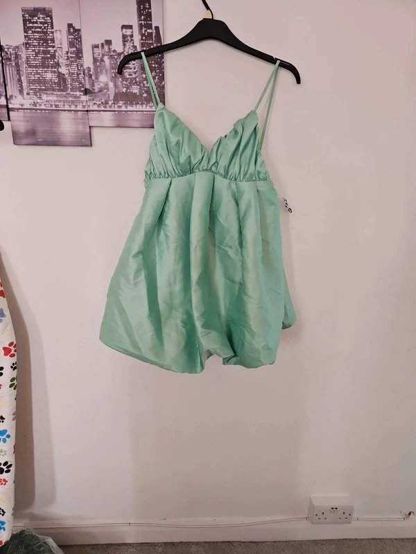 ASOS ASOS Luxe Mint Satin Baby Doll Top/Dress - 1