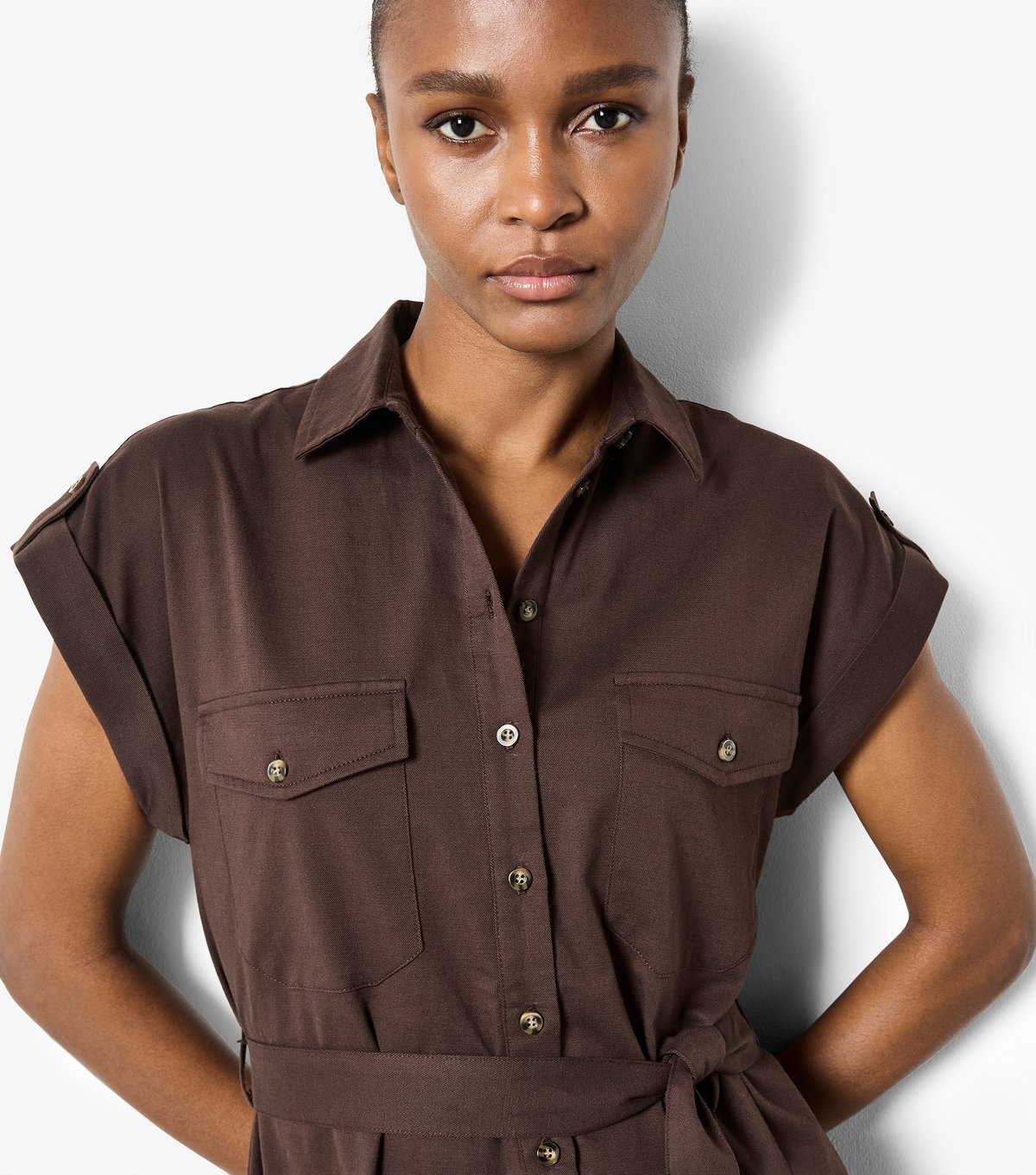 Apricot Women's Brown Collared Midi Dress Apricot New Look - 3