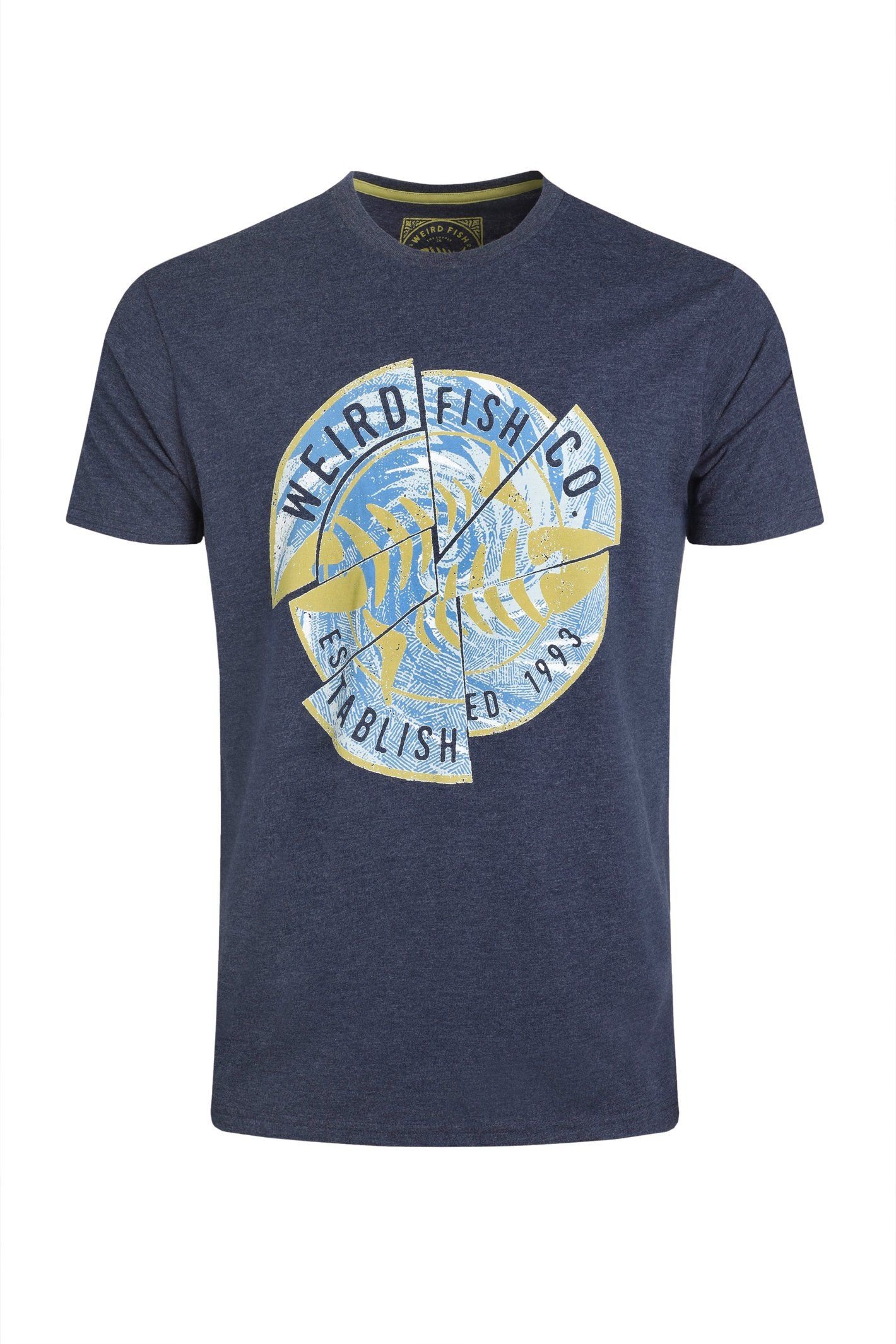 Weird Fish Weird Fish Men's Vortex Front Print Graphic T-Shirt in Dark Blue - 2