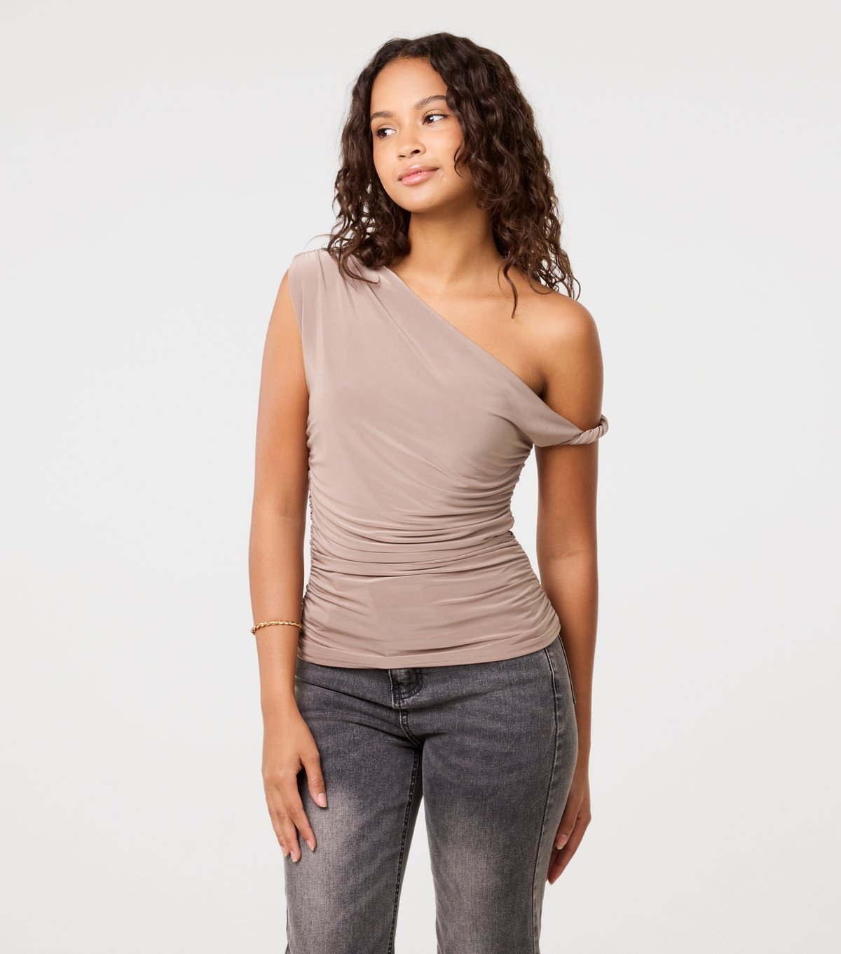 Pink Vanilla Women's Light Brown Twisted Off The Shoulder Top Pink Vanilla New Look - 3